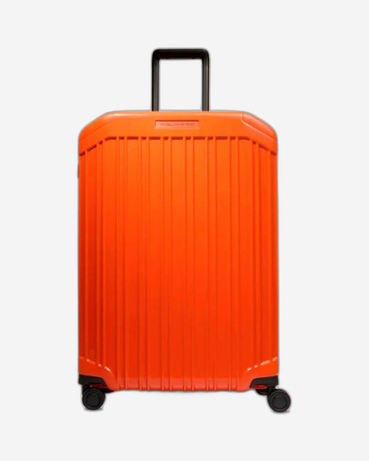 Piquadro Pq-Light Medium Size Expandable Trolley With 4 Wheels In Polycarbonate Orange BV6393PQLS2/AR