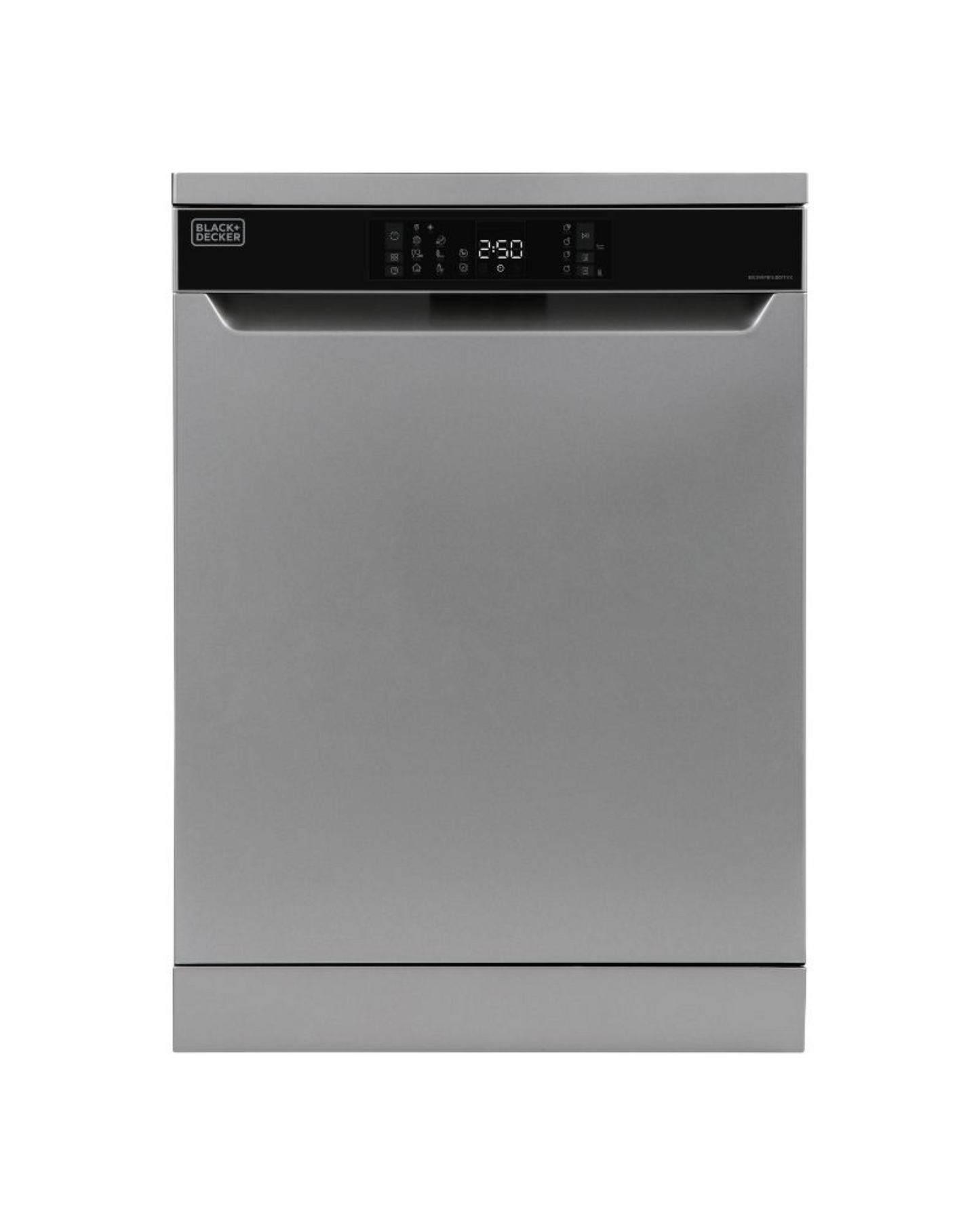 Black+Decker 12L Dishwasher, 15 Place Settings, 8 Programs, A++ Energy, Knife Rack – BXDWF815.001TVX Dark Silver