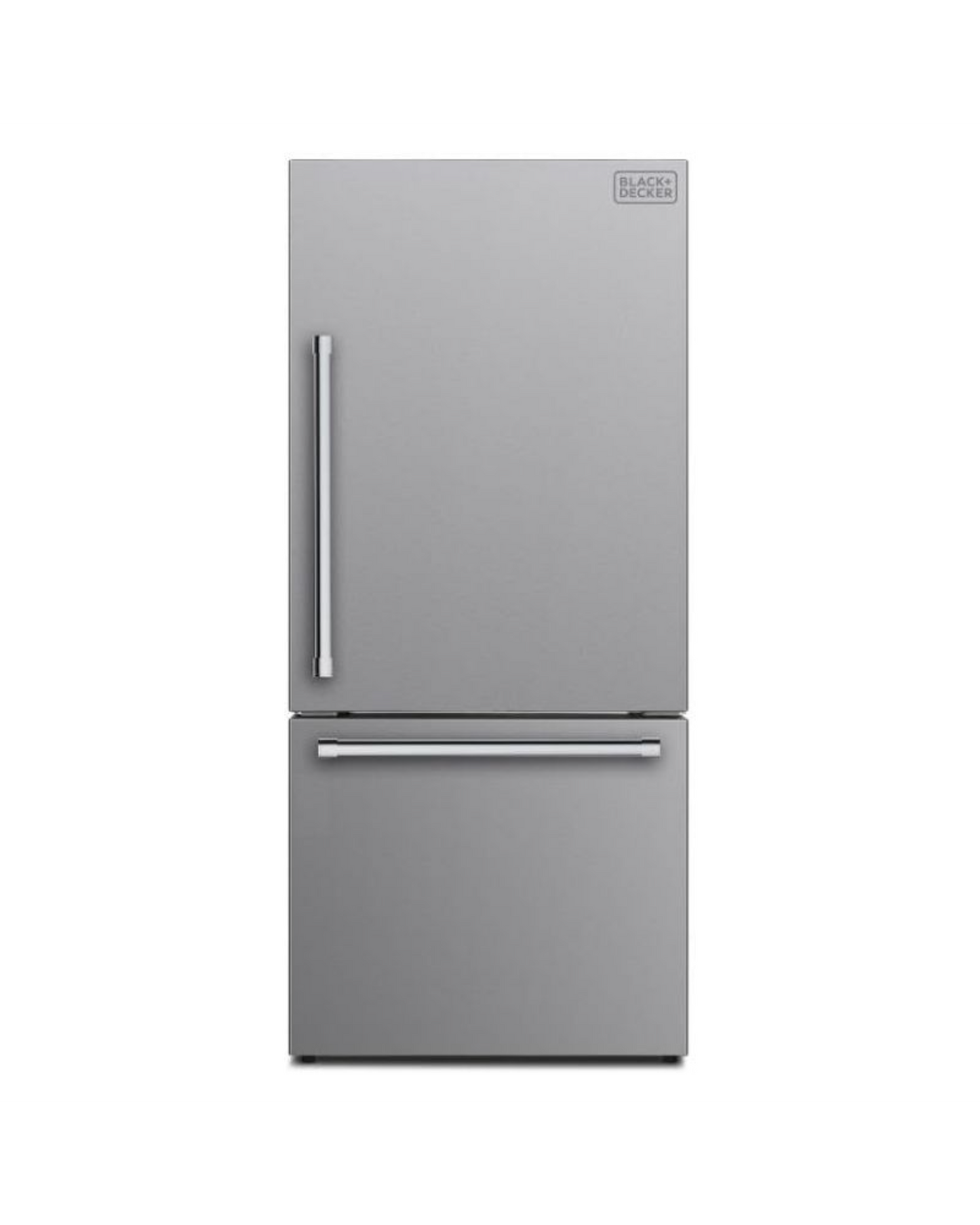 Black+Decker 509L Gross 499L Net Capacity Freestanding Refrigerator, Bottom Freezer Drawer - BXREF509NFBDISNX Inox