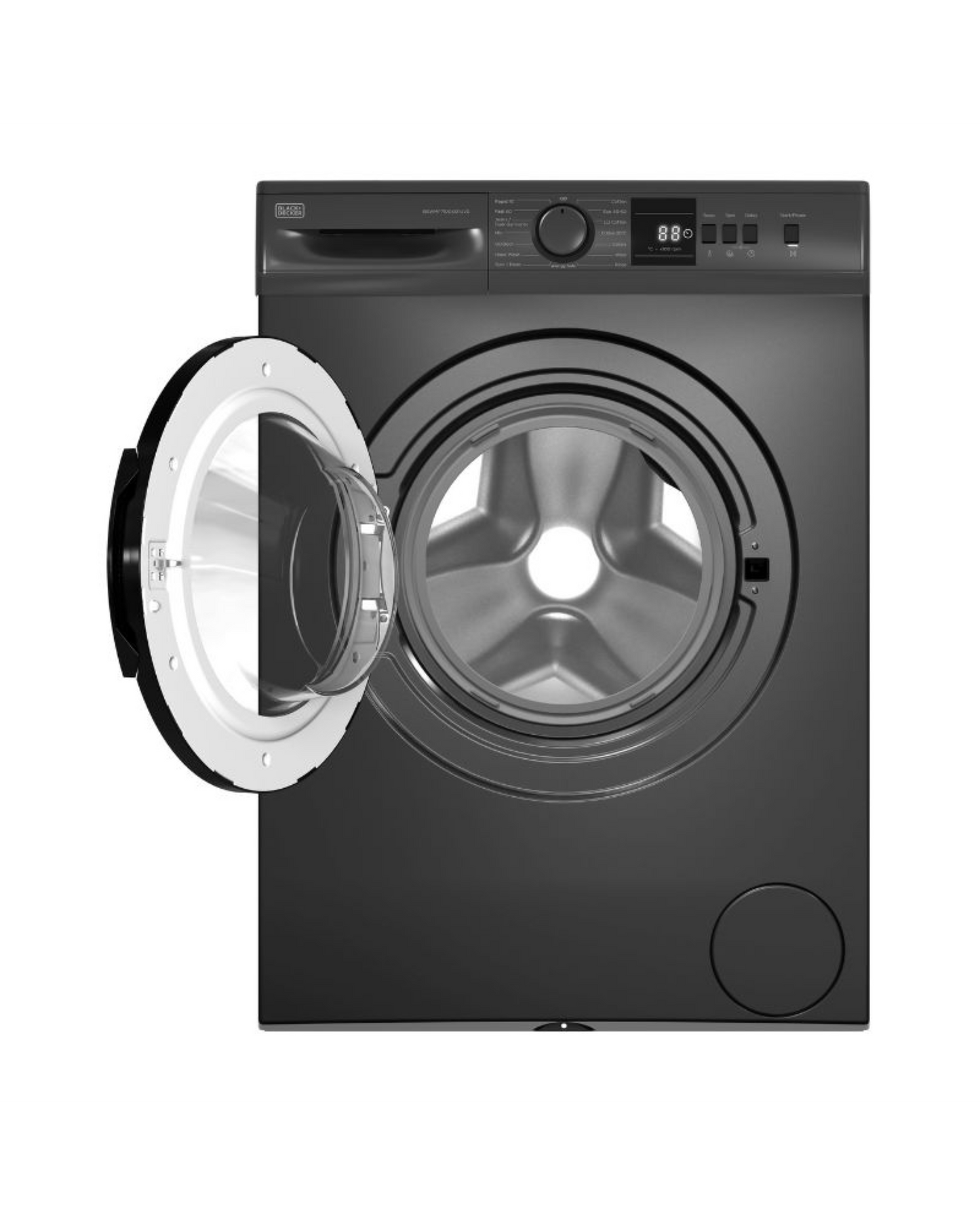 Black+Decker, 7kg Front Load Washing Machine, LED Display, Eco Logic