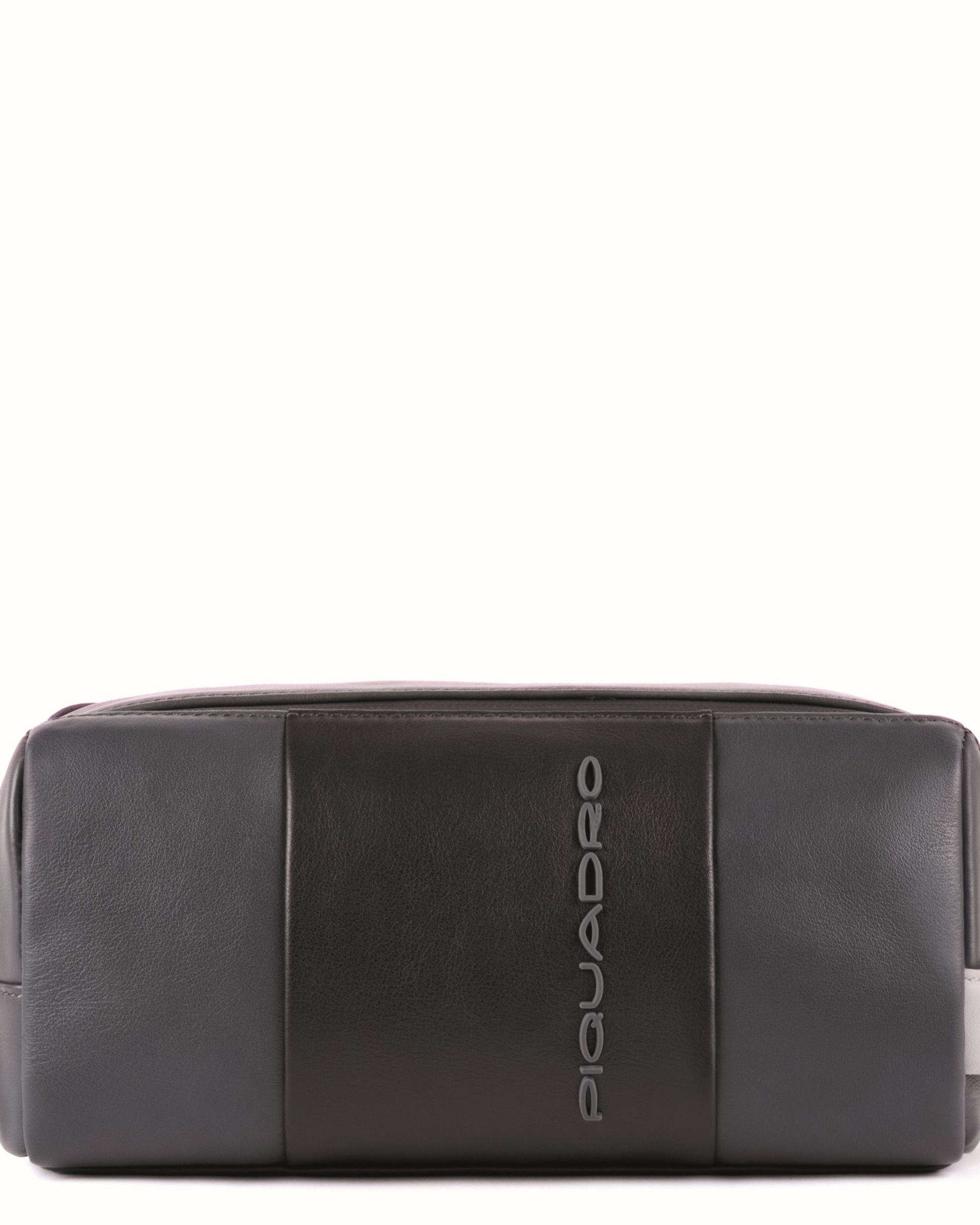 Piquadro Urban Beauty Case In Leather Grey
