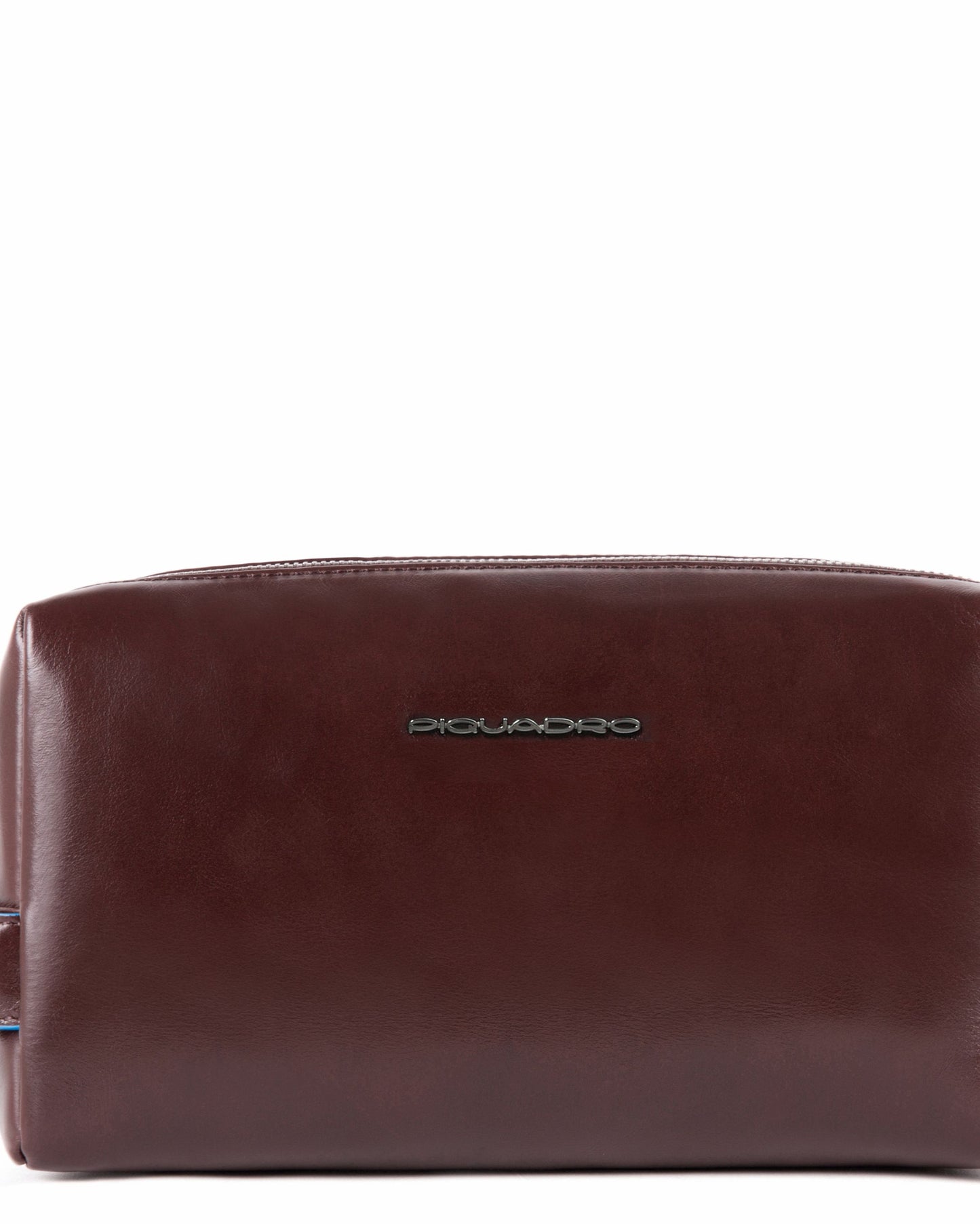 Piquadro Blue Square Toiletry Bag W/Two Dividers Mahogany