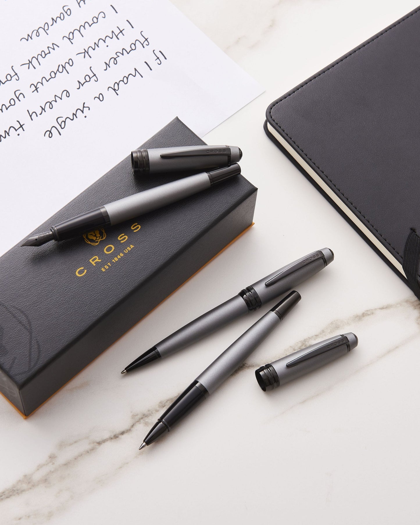 Cross Bailey™ Matte Gray Lacquer With Black Pvd Appointments Rollerball Pen