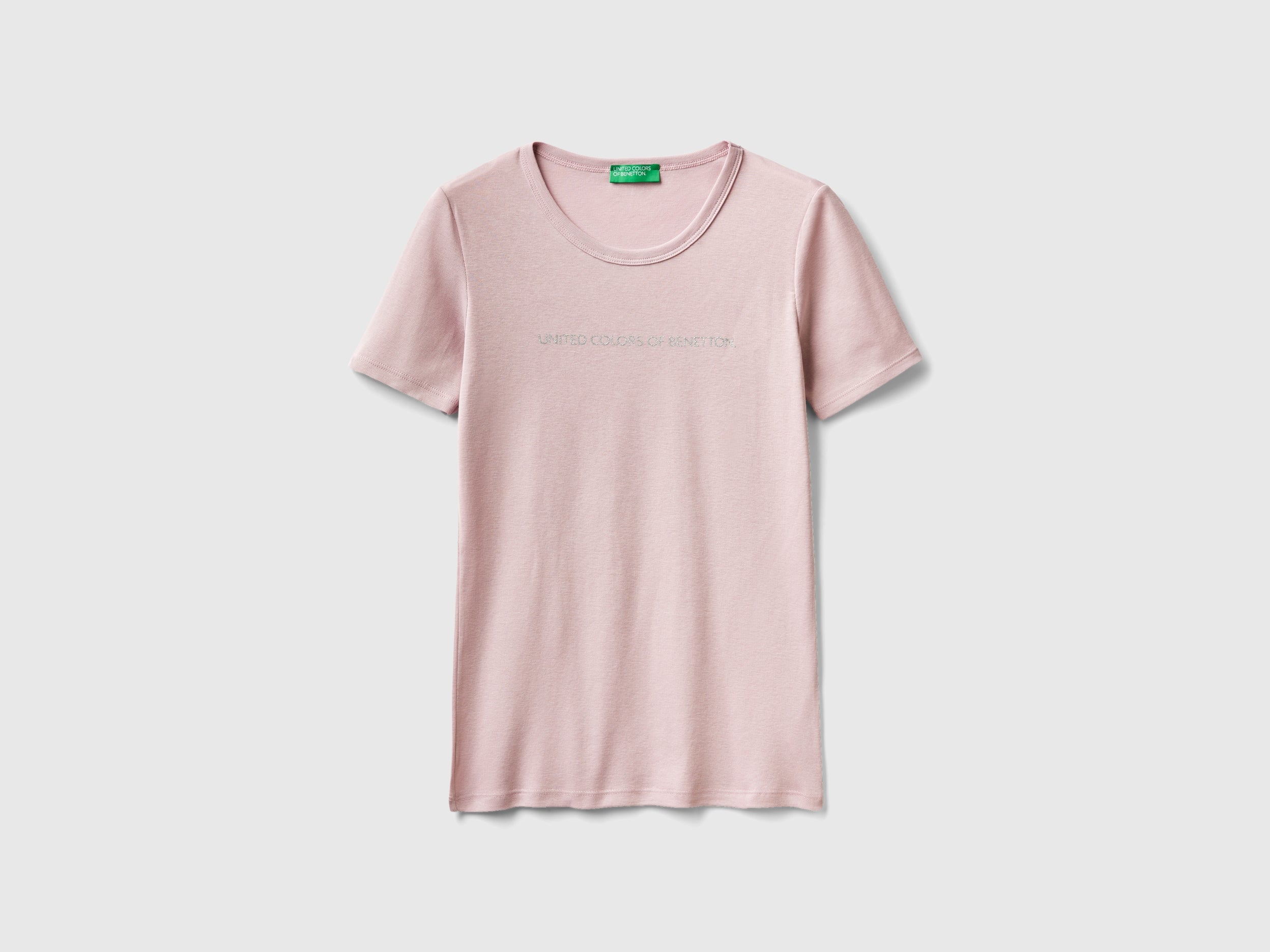 T-shirt in 100% cotton with glitter print logo