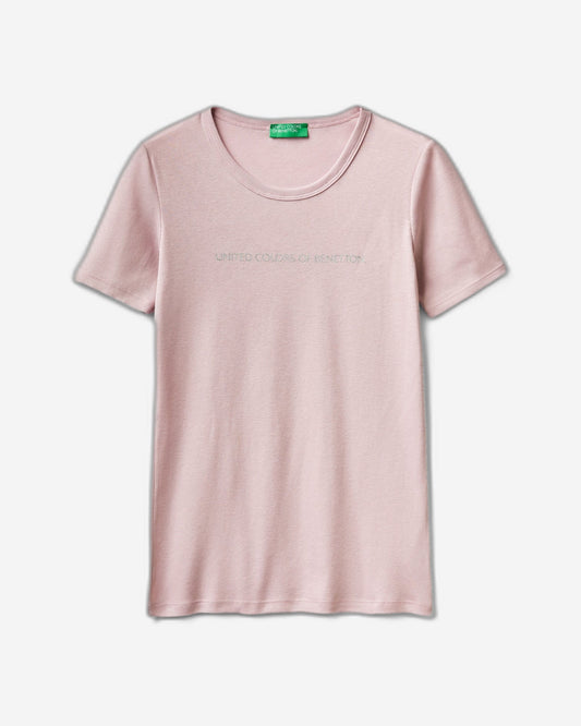 T-shirt in 100% cotton with glitter print logo