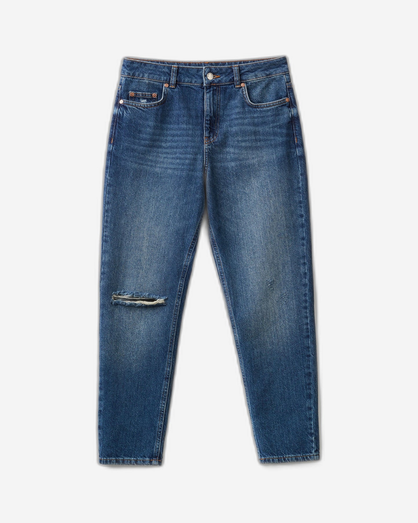 Cropped high-waisted jeans