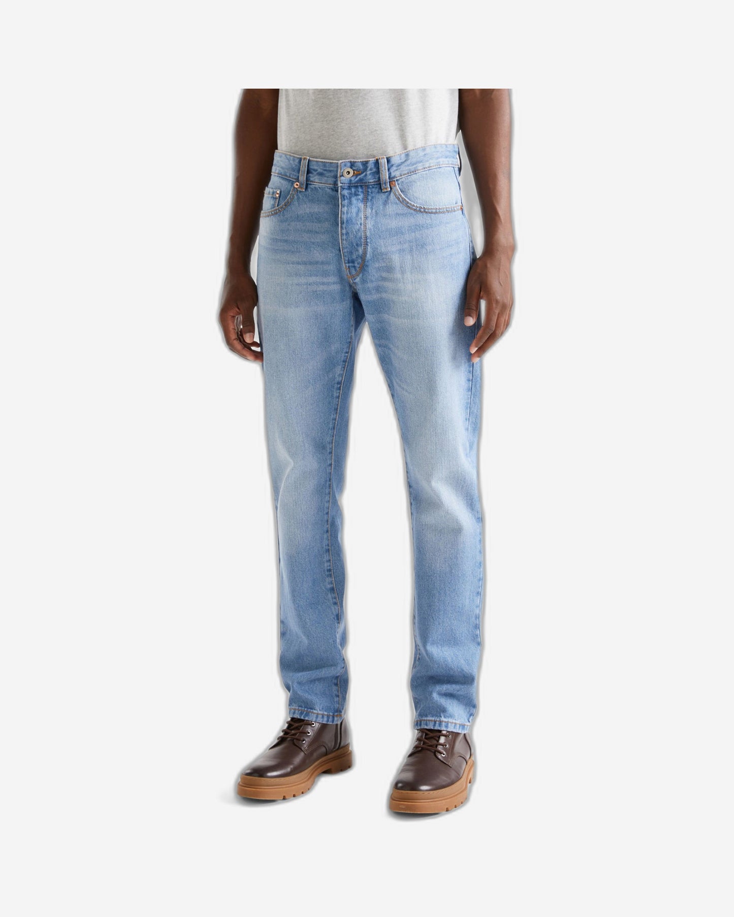 Straight leg 100% cotton jeans