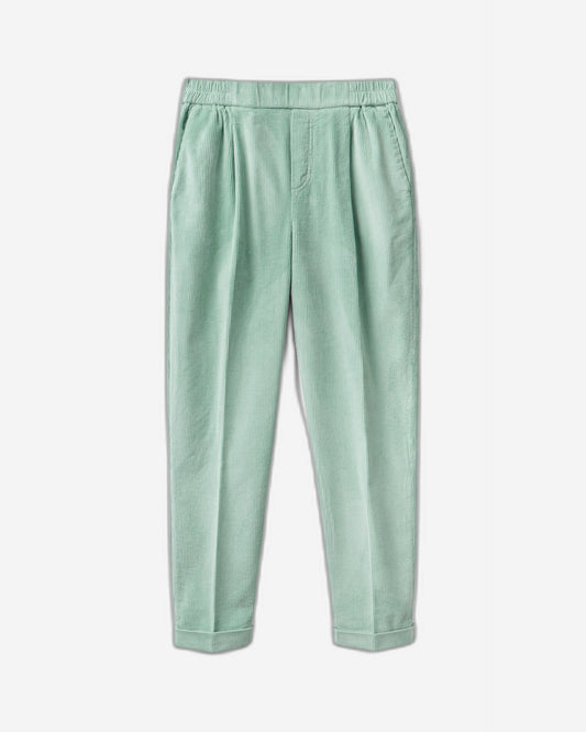 Chinos in velvet with stretch waist