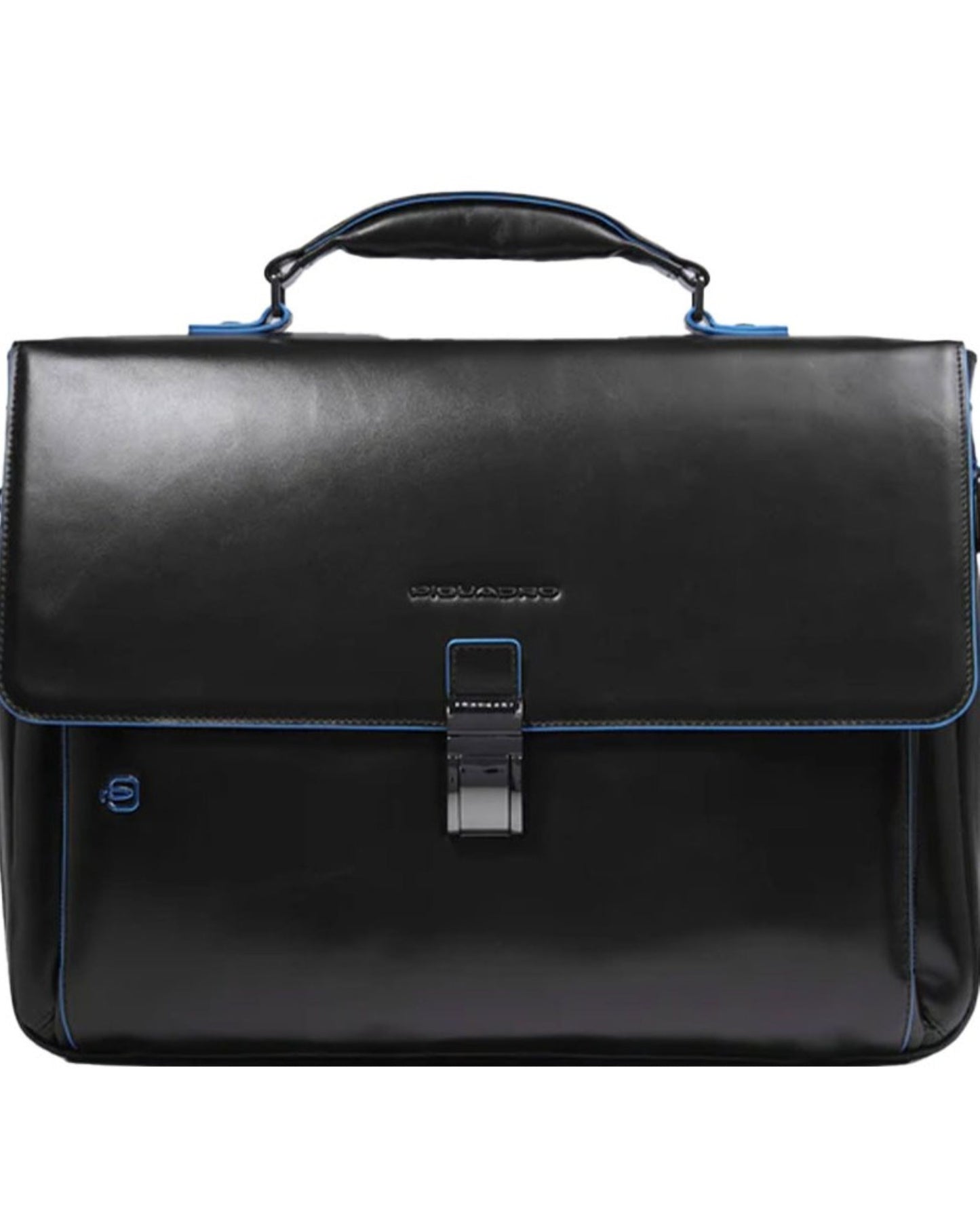 Piquadro Leather Briefcase W/ Flap And Closure Black