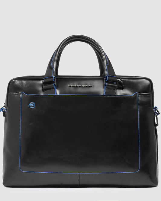 TWO-HANDLE COMPUTER BRIEFCASE LEATHER N
