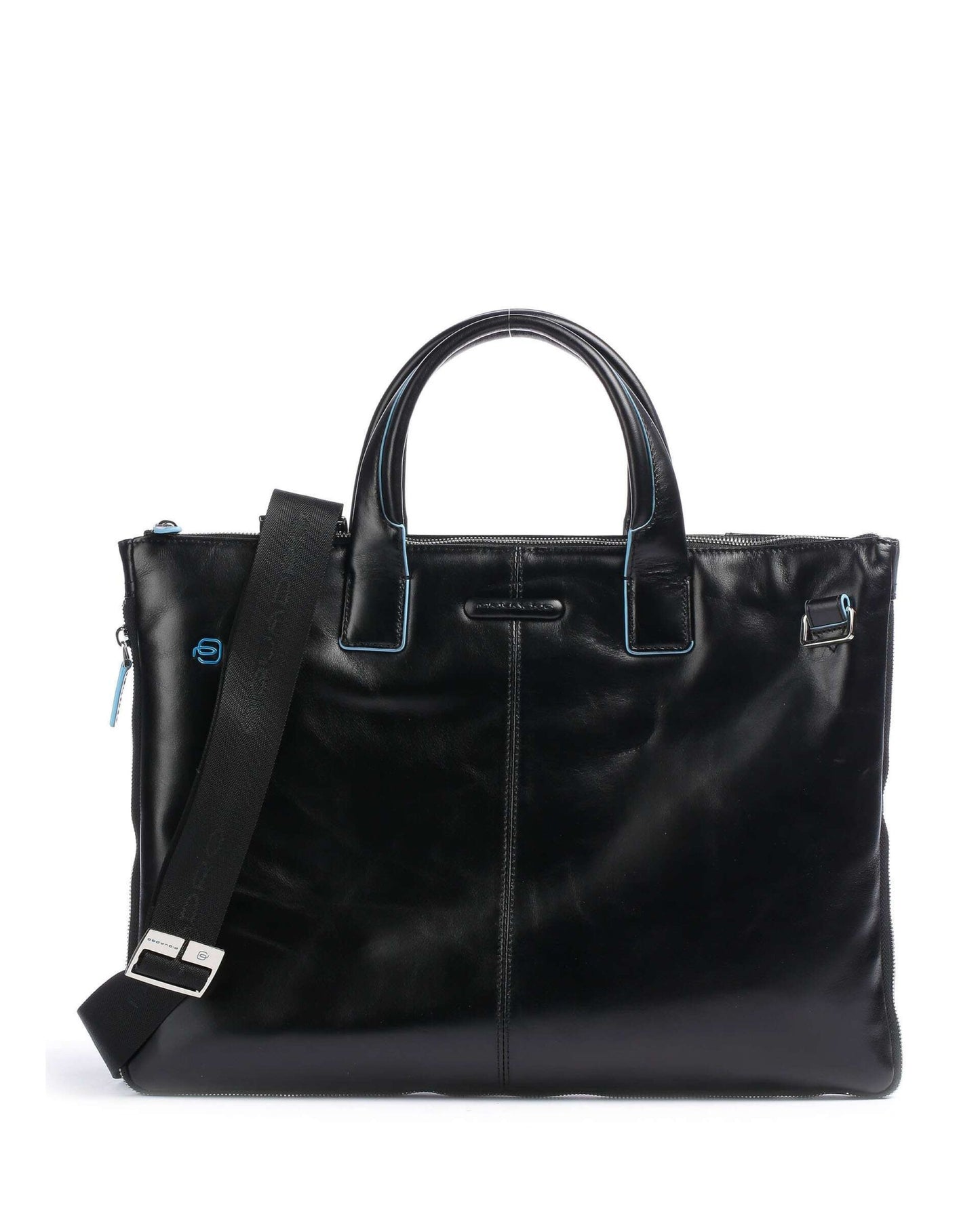 Piquadro Blue Square Expandable Laptop Bag Black