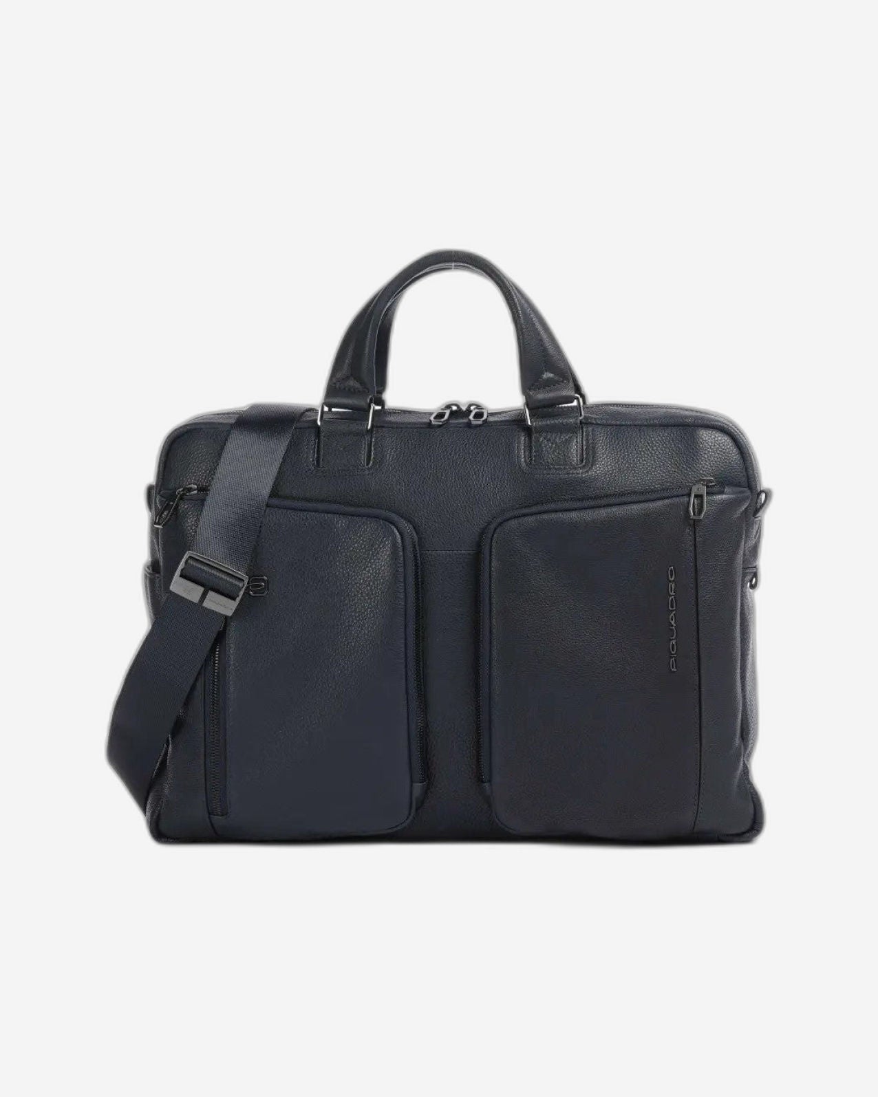 Piquadro S134 Leather Briefcase with 2 Handles Blue