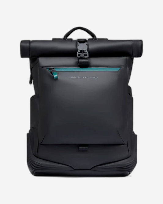 Piquadro Corner Wow Computer & iPad Backpack with Sternum Strap Black