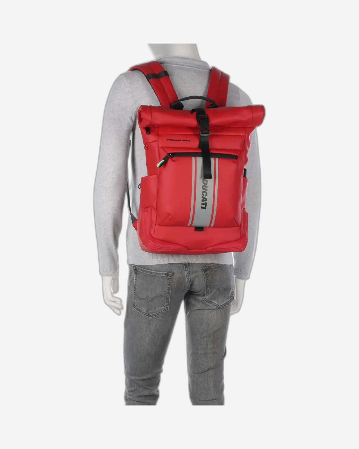 Piquadro Roll-Top Laptop & iPad Backpack Ducati Red