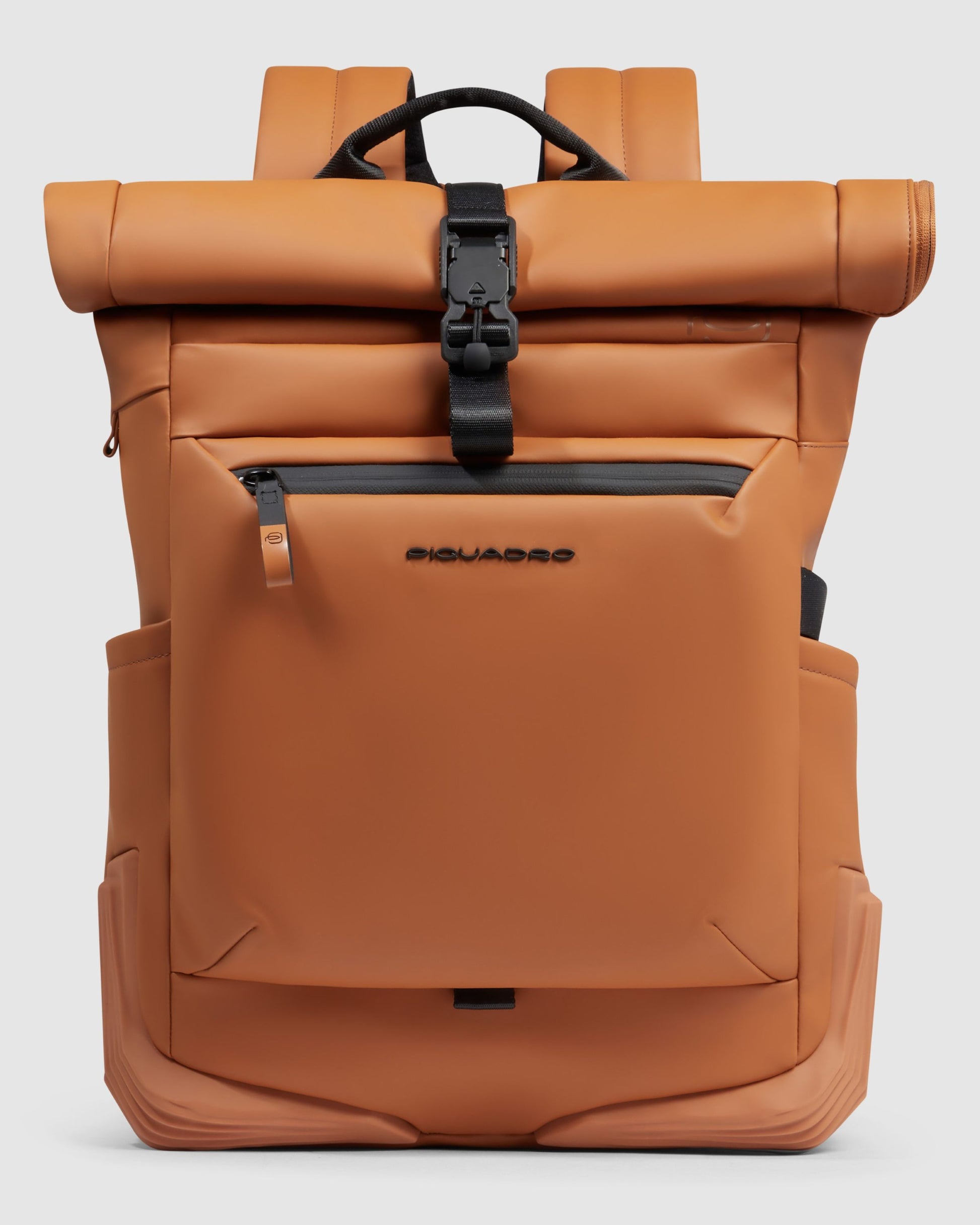 Piquadro Corner Special Computer And Ipad  Backpack With Sternum Strap Tobacco Brown