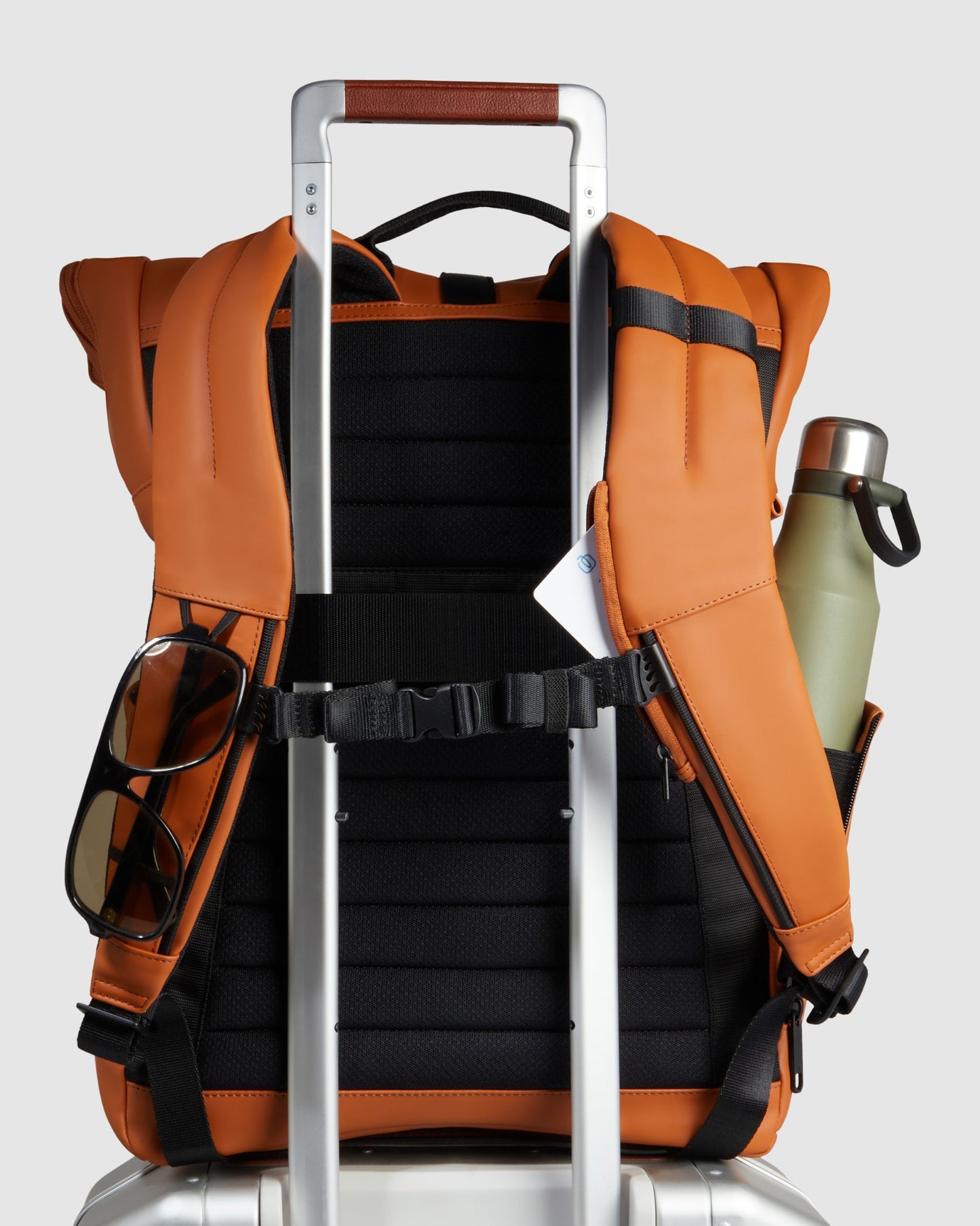 Piquadro Sternum Strap Laptop Backpack Tobacco Brown