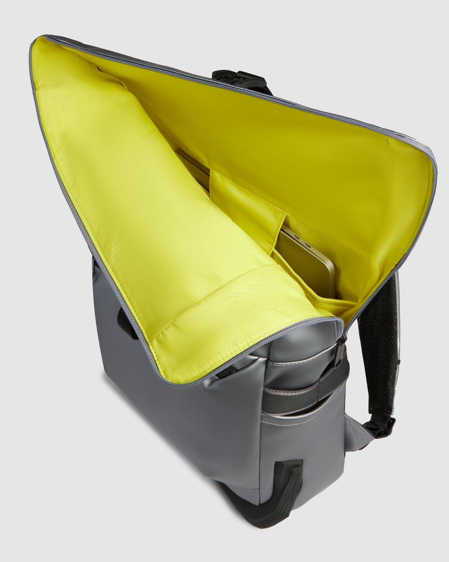 Piquadro Roll Top Rubberized Backpack Grey
