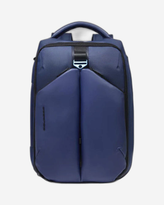 Piquadro  S137 Backpack In Leather And Fabric Blue CA6631S137/BLU