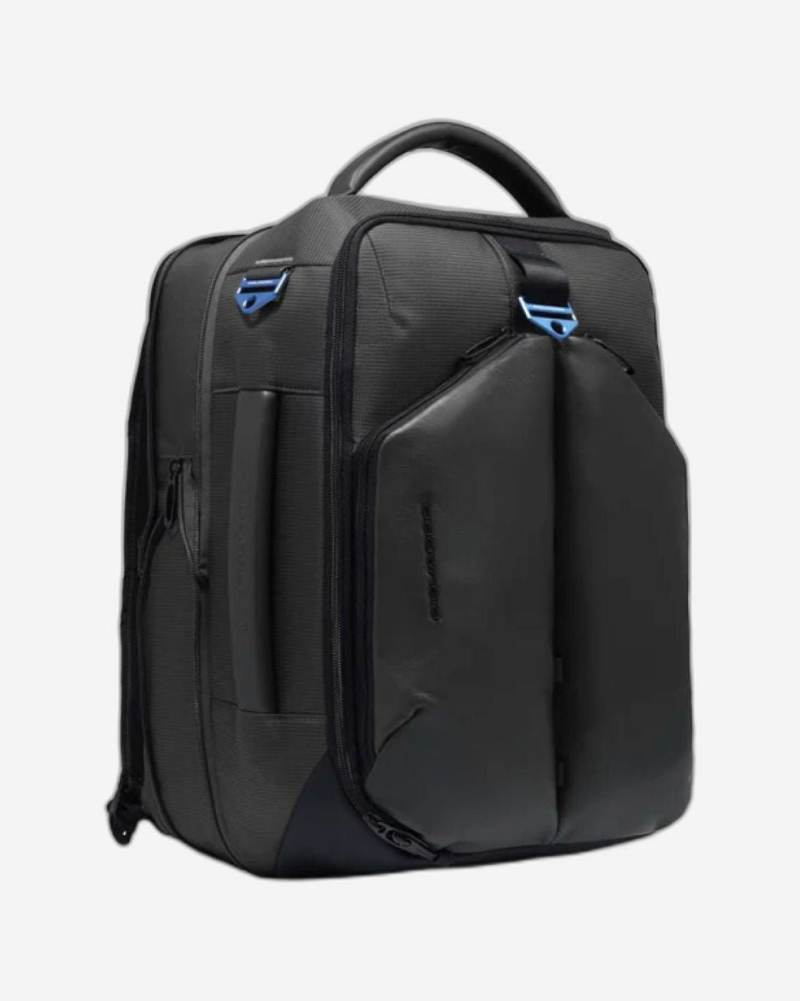 Piquadro S137 Leather & Fabric Backpack Black