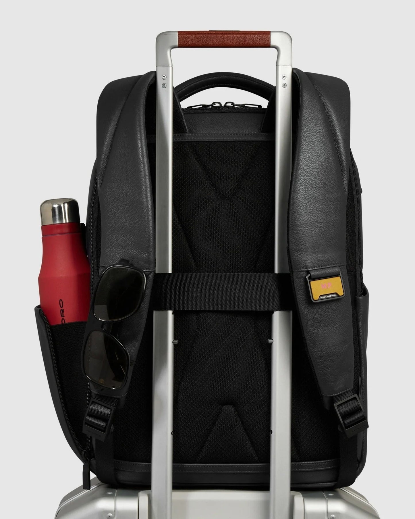 Piquadro S142 Ael Leather Travel Backpack Black