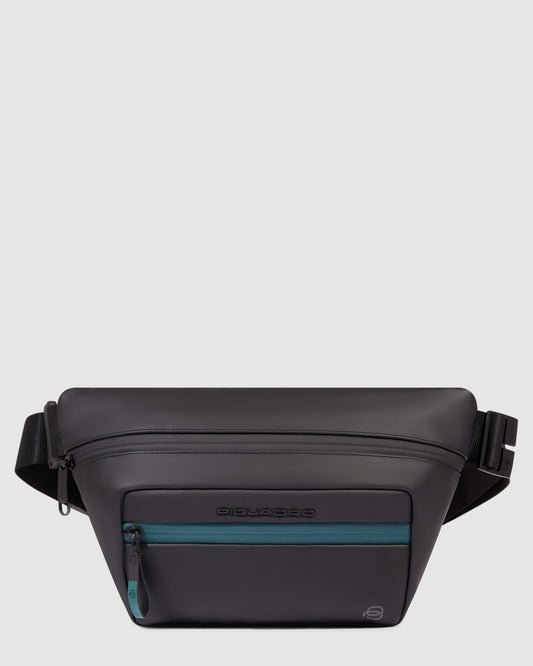 Piquadro Corner Special Bumbag In Fabric Black
