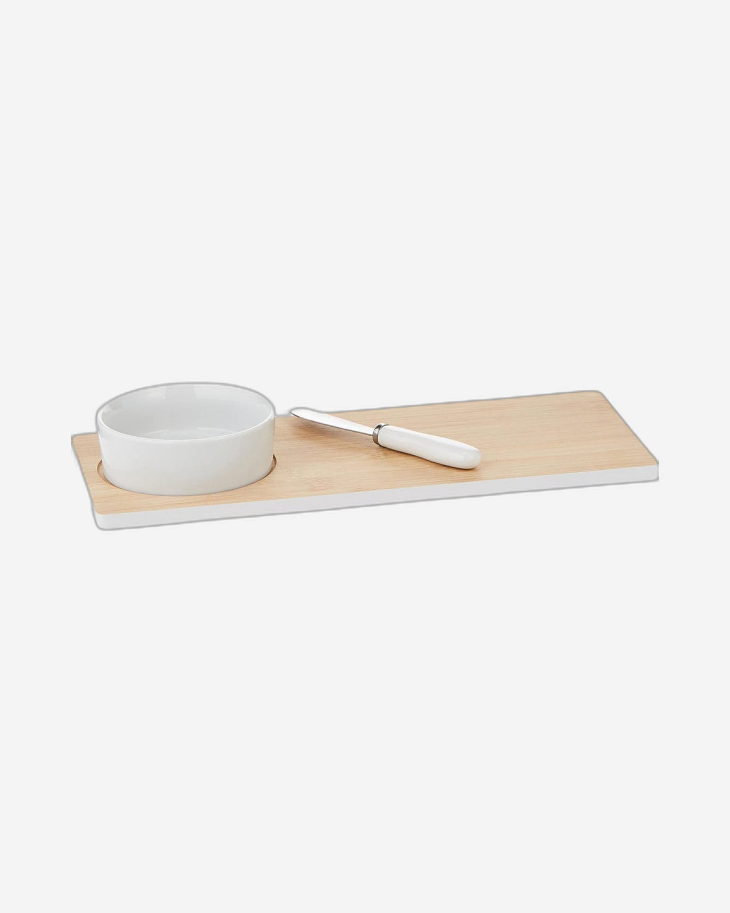Cuisine Art Board Bamboo with Bowl & Knife