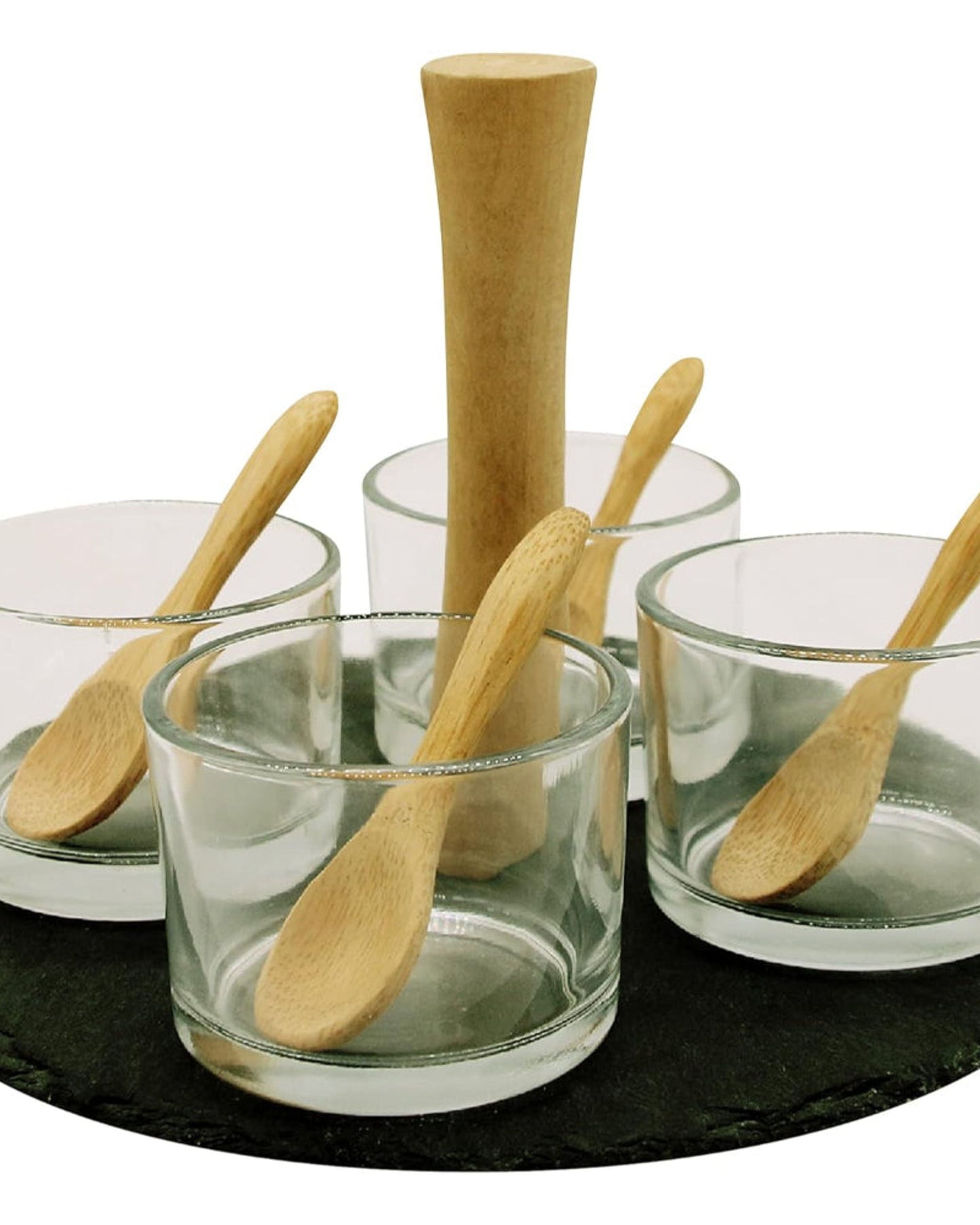 Cuisine Art Serving Set Round Slate 4Pc