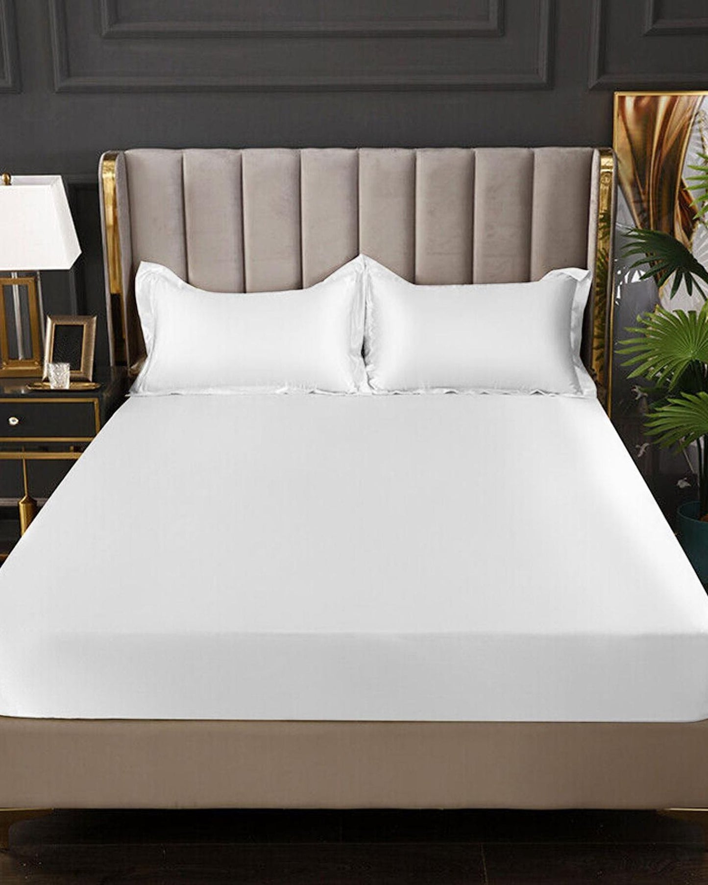 Cotton Home Fitted Sheet Set 2Pc Satin