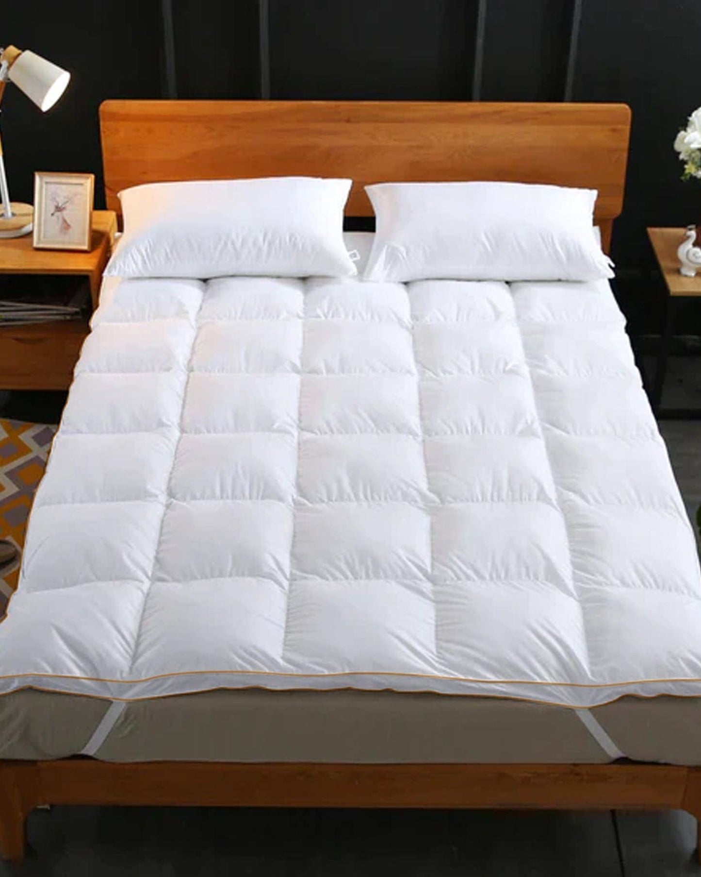 Cotton Home Luxury Downproof Mattress Topper White