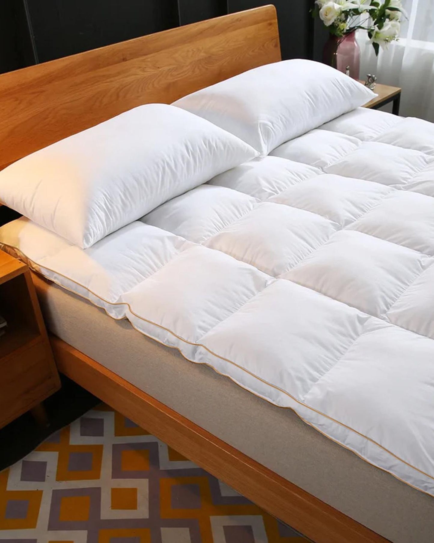 Cotton Home Luxury Downproof Mattress Topper White