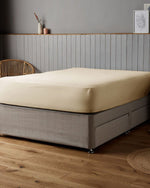 Cotton Home Premium Cotton Beige Fitted Sheet Set - 1 Fitted Sheet with 1 Pillowcase