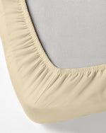 Cotton Home Premium Cotton Beige Fitted Sheet Set - 1 Fitted Sheet with 1 Pillowcase