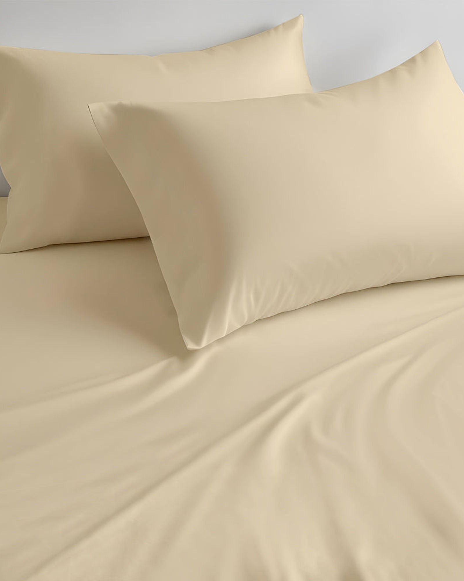 Cotton Home Premium Cotton Beige Fitted Sheet Set - 1 Fitted Sheet with 1 Pillowcase