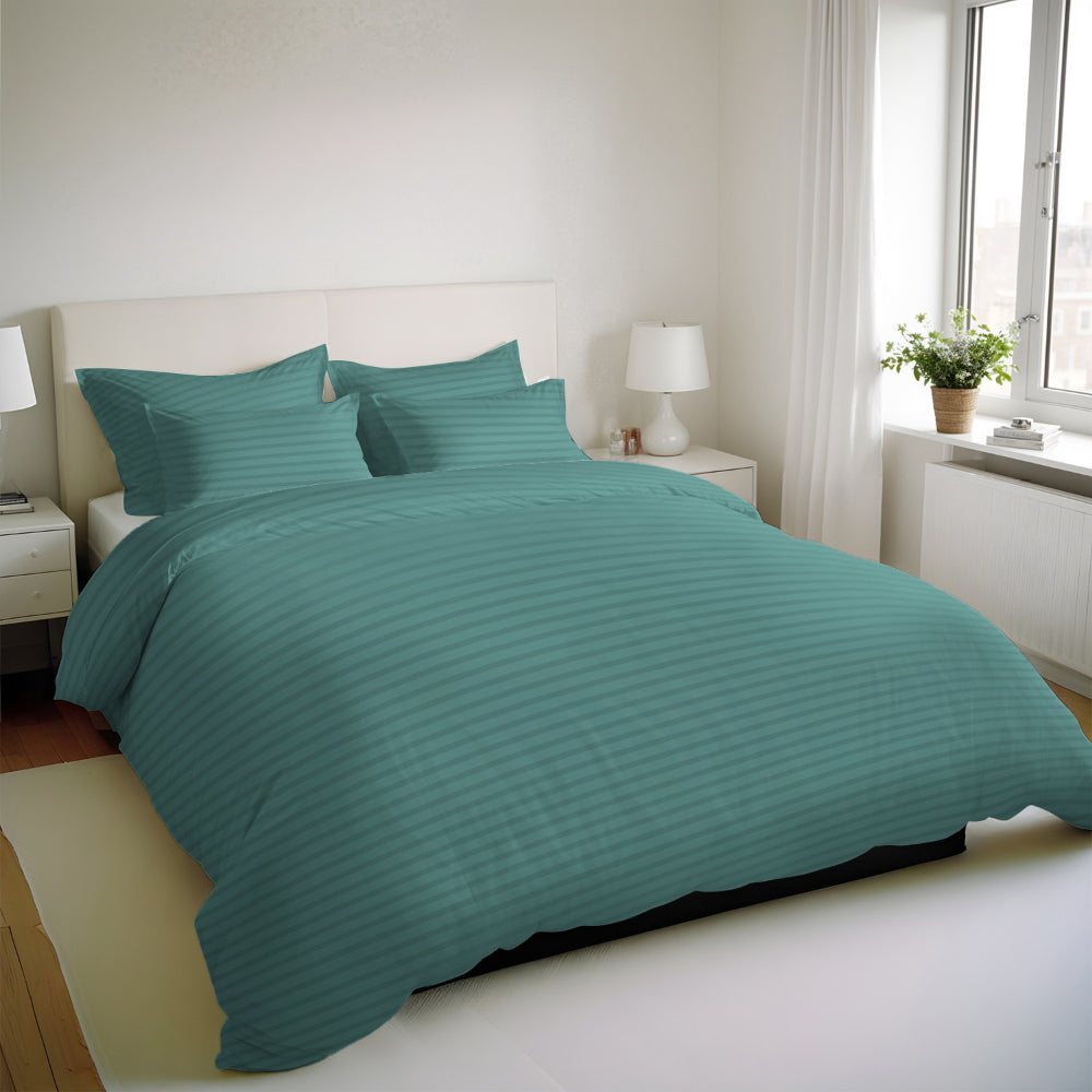 Cotton Home Premium Cotton Stripe 6 Pieces Duvet Cover Set 220x240cm