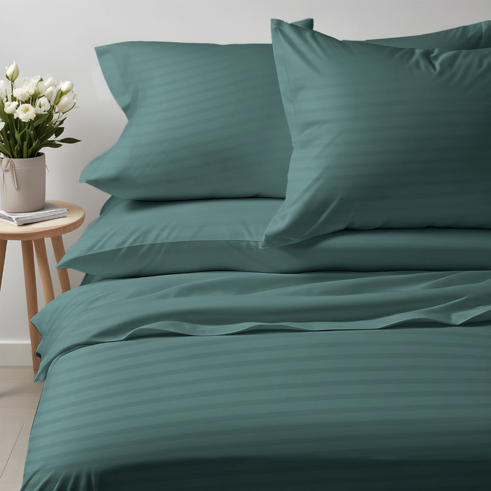 Cotton Home Premium Cotton Stripe 6 Pieces Duvet Cover Set 220x240cm