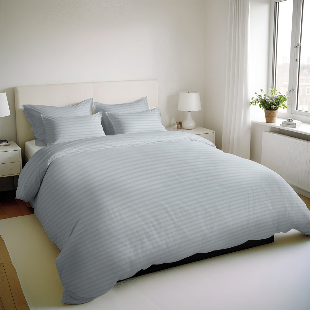 Cotton Home Premium Cotton Stripe 6 Pieces Duvet Cover Set 220x240cm