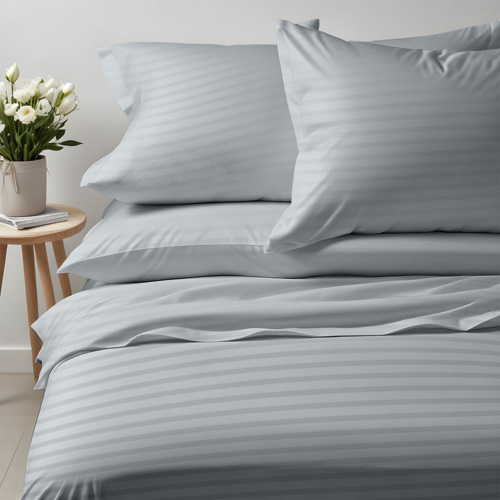Cotton Home Premium Cotton Stripe 6 Pieces Duvet Cover Set 220x240cm