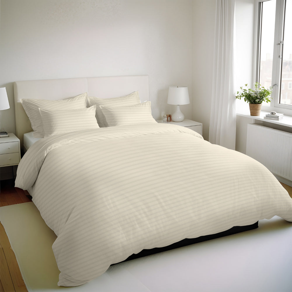 Cotton Home Premium Cotton Stripe 6 Pieces Duvet Cover Set 220x240cm