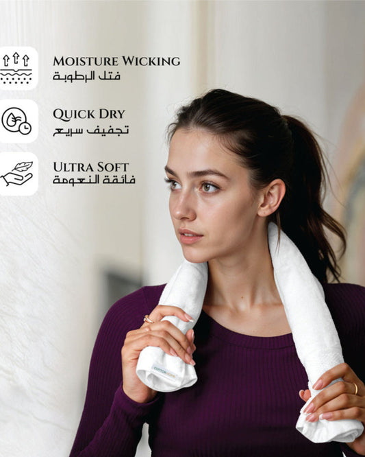 Cotton Home  Premium Cotton Towel 40x70cm 2-Piece Hand Towel, 600 GSM Quick Dry and Durable