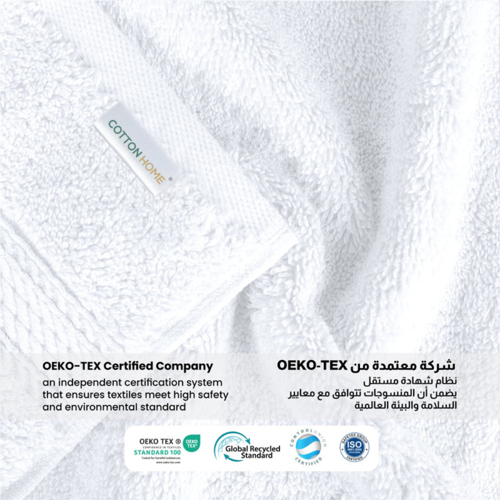 Cotton Home  Premium Cotton Towel 40x70cm 2-Piece Hand Towel, 600 GSM Quick Dry and Durable , White