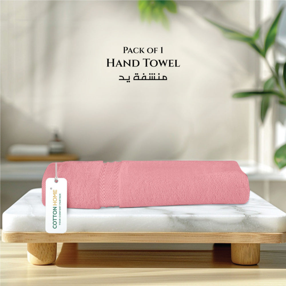 Cotton Home  Premium Cotton Towel 40x70cm 2-Piece Hand Towel, 600 GSM Quick Dry and Durable , White