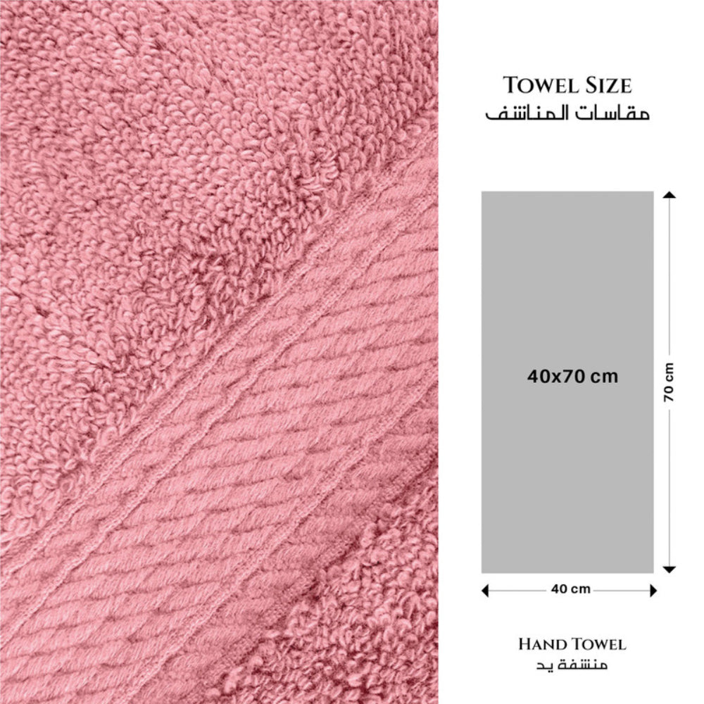 Cotton Home  Premium Cotton Towel 40x70cm 2-Piece Hand Towel, 600 GSM Quick Dry and Durable , White