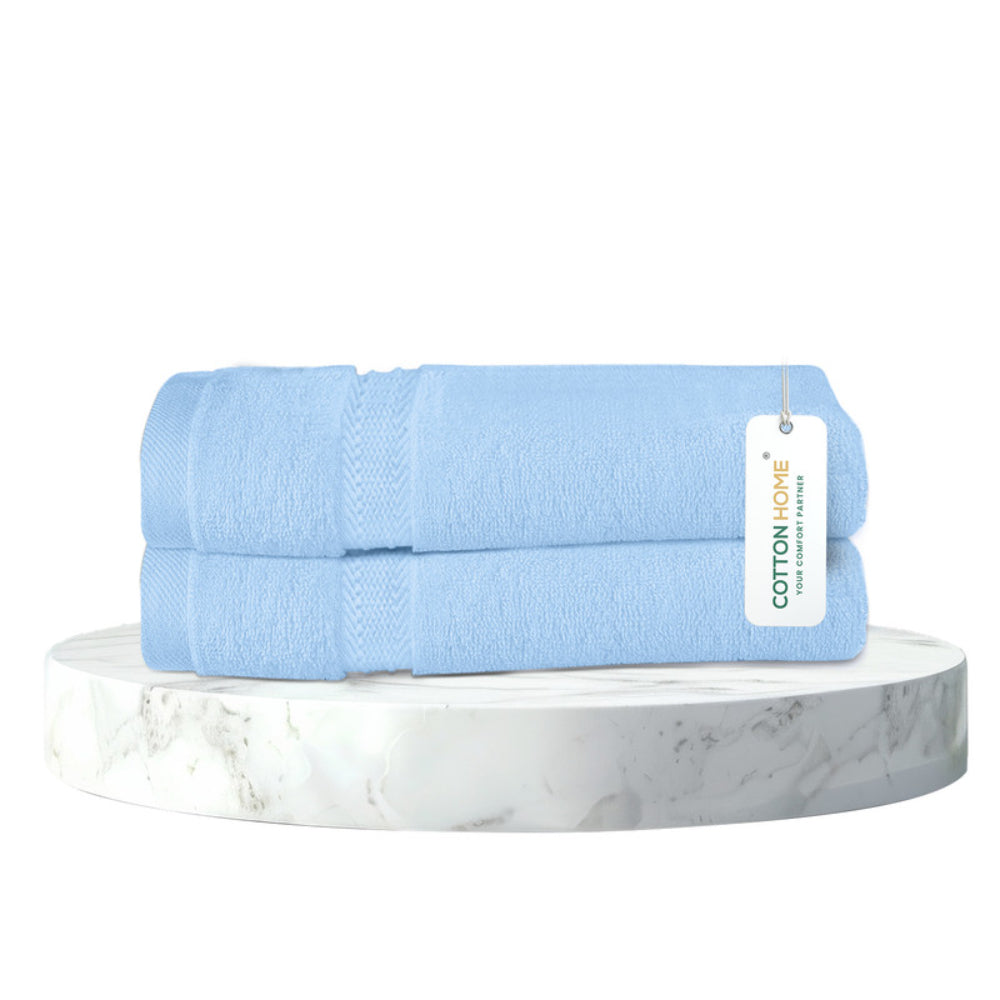 Cotton Home  Premium Cotton Towel 40x70cm 2-Piece Hand Towel, 600 GSM Quick Dry and Durable , White