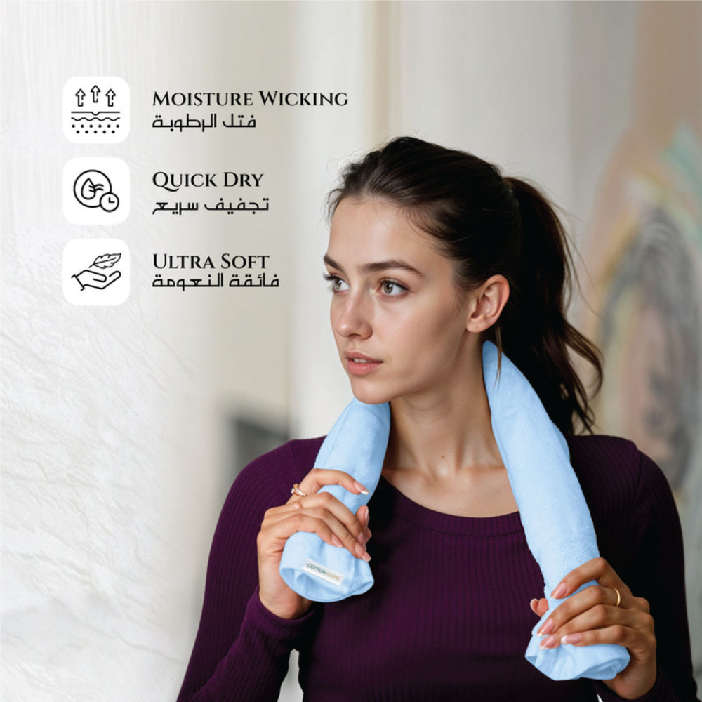 Cotton Home  Premium Cotton Towel 40x70cm 2-Piece Hand Towel, 600 GSM Quick Dry and Durable , White