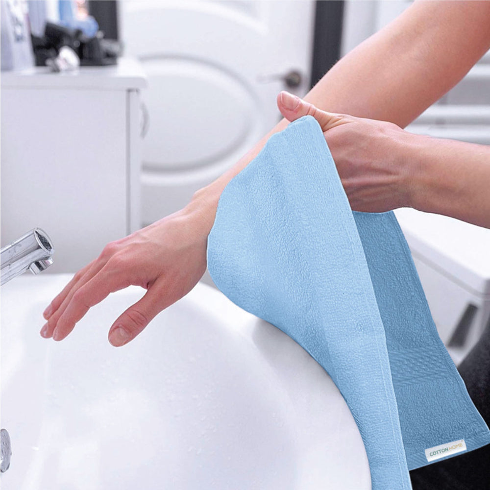 Cotton Home  Premium Cotton Towel 40x70cm 2-Piece Hand Towel, 600 GSM Quick Dry and Durable , White