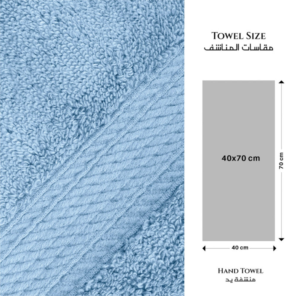 Cotton Home  Premium Cotton Towel 40x70cm 2-Piece Hand Towel, 600 GSM Quick Dry and Durable , White