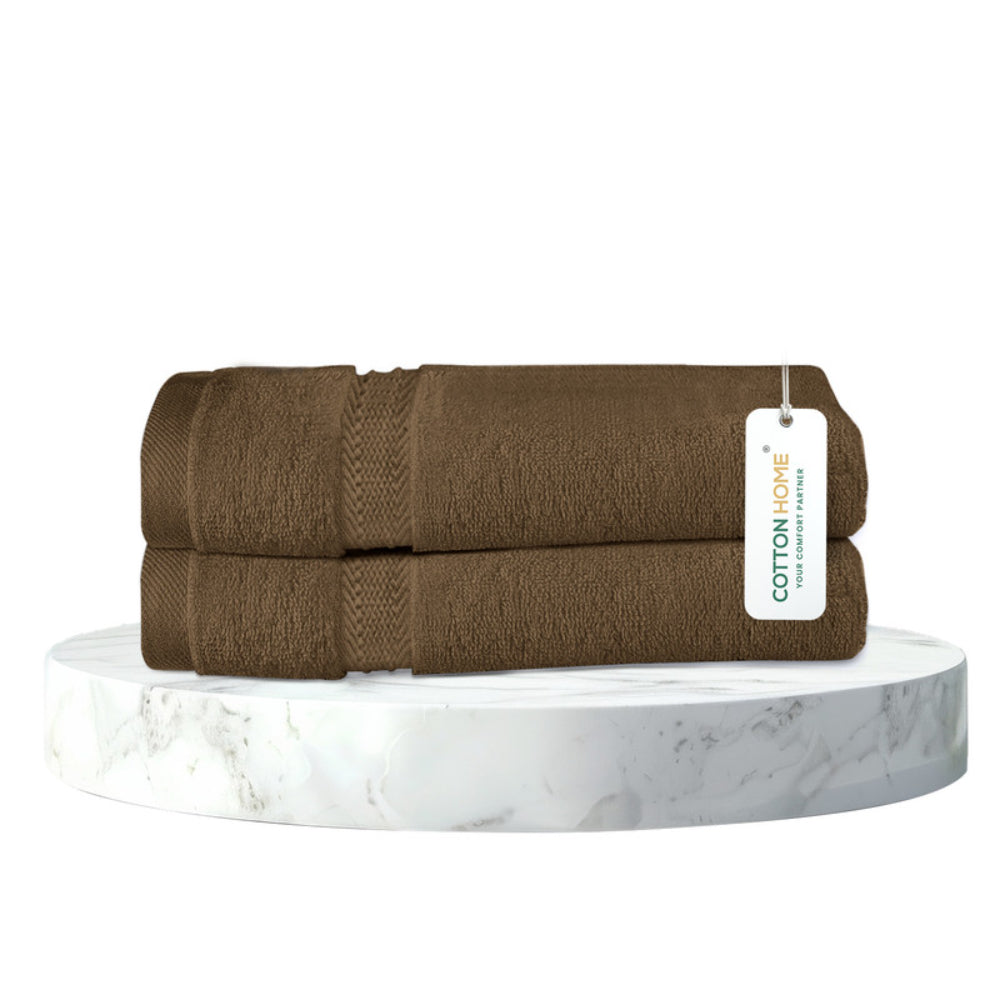 Cotton Home  Premium Cotton Towel 40x70cm 2-Piece Hand Towel, 600 GSM Quick Dry and Durable , White