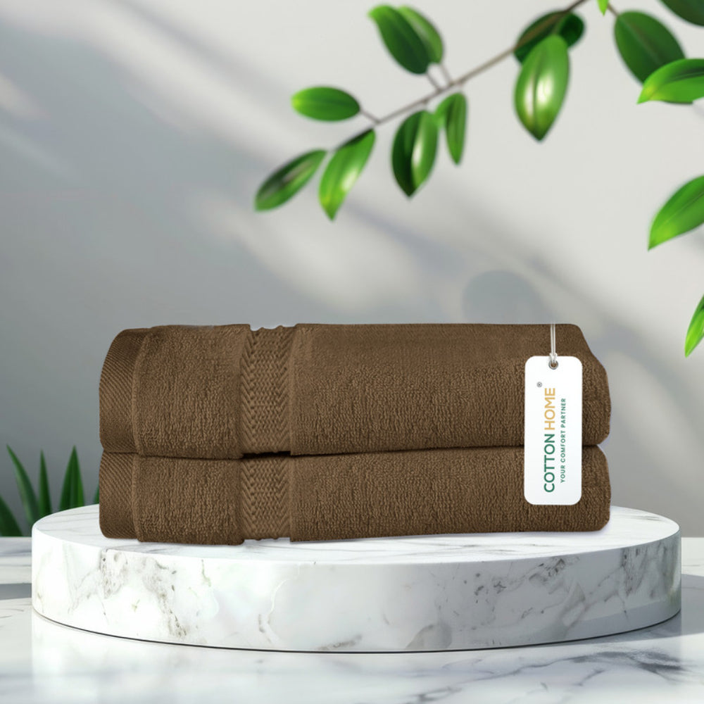 Cotton Home  Premium Cotton Towel 40x70cm 2-Piece Hand Towel, 600 GSM Quick Dry and Durable , White