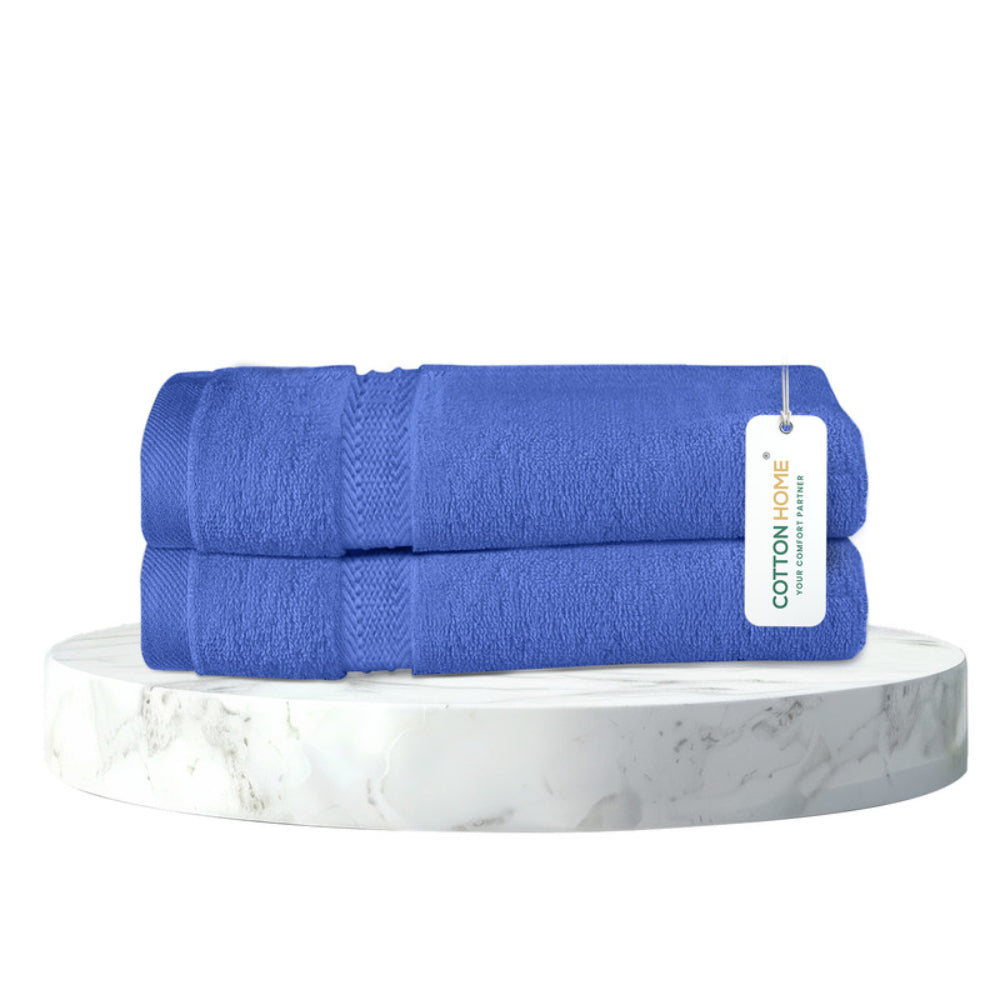 Cotton Home  Premium Cotton Towel 40x70cm 2-Piece Hand Towel, 600 GSM Quick Dry and Durable , White