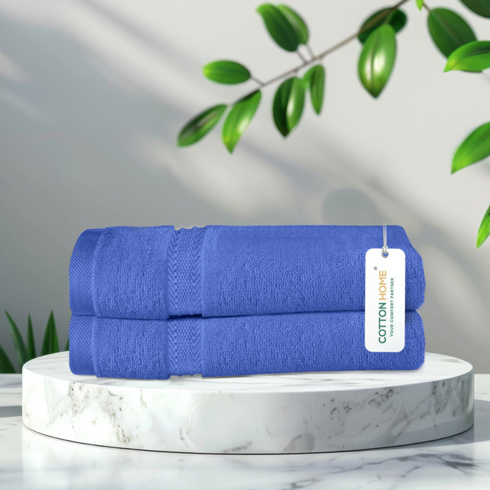Cotton Home  Premium Cotton Towel 40x70cm 2-Piece Hand Towel, 600 GSM Quick Dry and Durable , White
